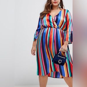 ASOS Curve Striped Wrap Dress